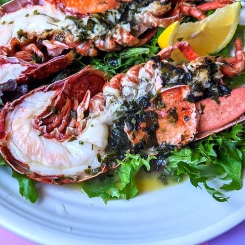 lobster with herb butter sauce