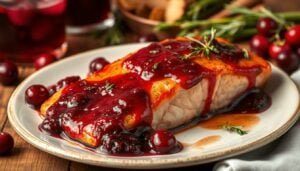 salmon with cranberry glaze